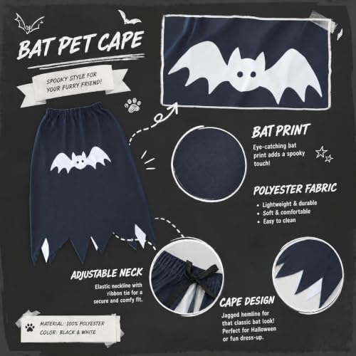 Halloween Dog Costume, Bat Halloween Dog Cape for Medium Large Pets(M) - Image 2
