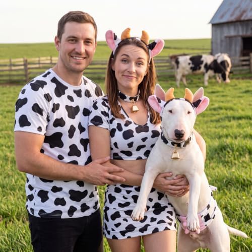 Twistover 3 Pcs Cow Dog Costume Halloween Large Dog Costume Accessories Set - Image 4