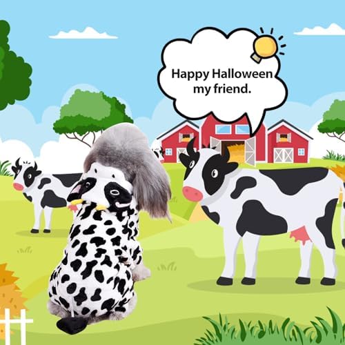 Dog Cow Costume Dog Halloween Costume Milk Cow Style Jumpsuits Hoodie - Image 3