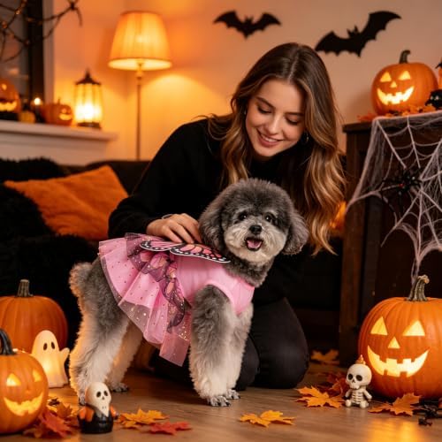 KOOLTAIL Halloween Dog Dress Butterfly Costume for Small Medium Dogs Girl - Image 3