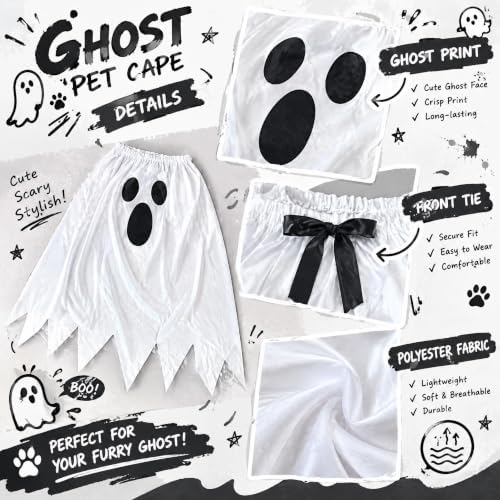 Halloween Ghost Dog Costume, Halloween Funny Outfit for Small Medium Large Pets(M) - Image 2