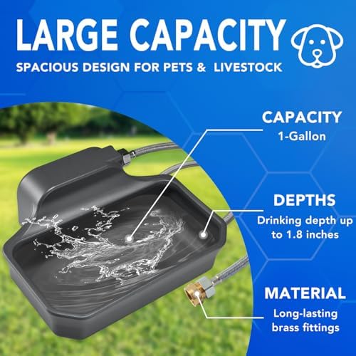 PETTEN Auto Fill Dog Water Bowl, Outdoor 1Gal/3.75L Automatic Dispenser