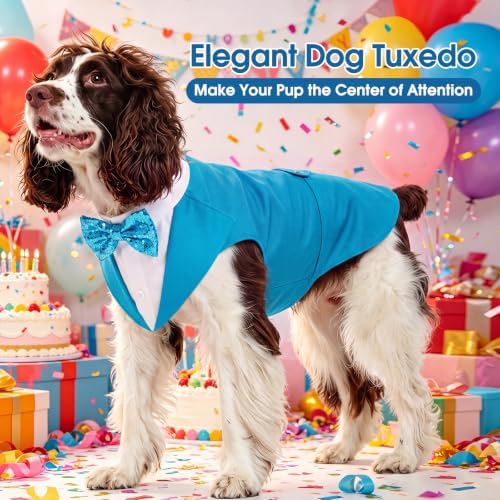 Kuoser Dog Tuxedo, Dog Suit and Bandana Set, Dogs Costume with D-Ring - Image 6