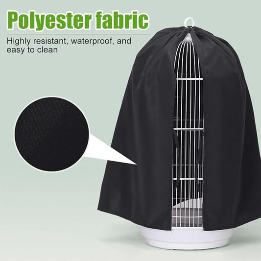 DONGKER Bird Parrot Cage Cover,Polyester Rain-Proof Blackout Birdcage Shade Without Cage for 11.8"-15.7" Dia,25.6"-27.6" Height Round Birds Cages Winter Windproofing & Warmth