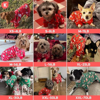 KYEESE Dog Christmas Pajamas for Small Dogs Red Santa Velvet Onesie - Image 6