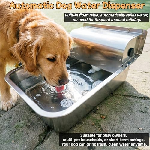 Stainless Steel Automatic Dog Water Dispenser,Adjustable Float Valve