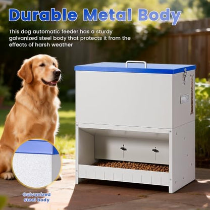 50lbs Automatic Dog Feeder Large Breed, Outdoor Gravity Dog Feeder