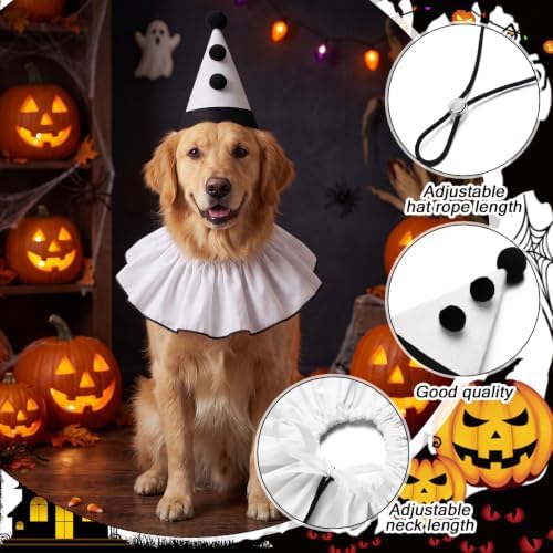 Tallew Halloween Dog Costume Clown Ghost Set for Small Medium Large Pet - Image 5