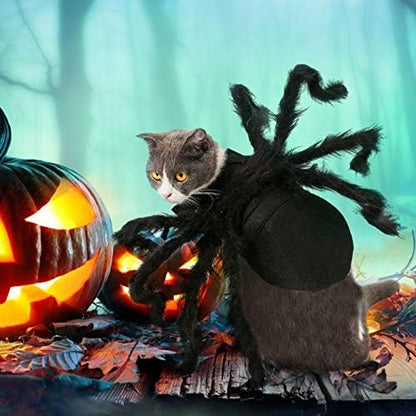 Halloween Spider Costume for Dog Cat, Halloween Pet Costume Halloween Decorations, Spider Decor Halloween Party Supply, Spider Cosplay Costumes with Adjustable Velcro for Small Medium Dogs and Cats - Image 2