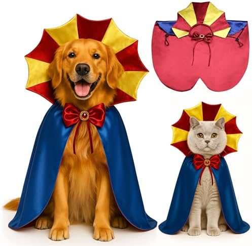 Dog Halloween Costume Cape Princess Cloak with Bow Tie (Princess, LXL) by JIKAJA