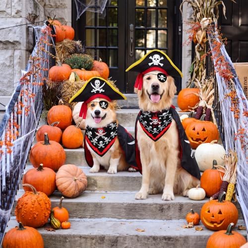 Hillban 8 Pcs Halloween Dog Pirate Costume Set - Image 7