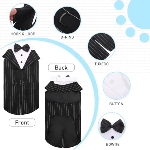 Dog Tuxedo for Large Dogs, Dog Suit and Bandana Set, Dog Costume Outfit - Image 4