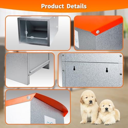 Dog Feeder Galvanized Metal Pet Food Automatic Dispenser 25lbs