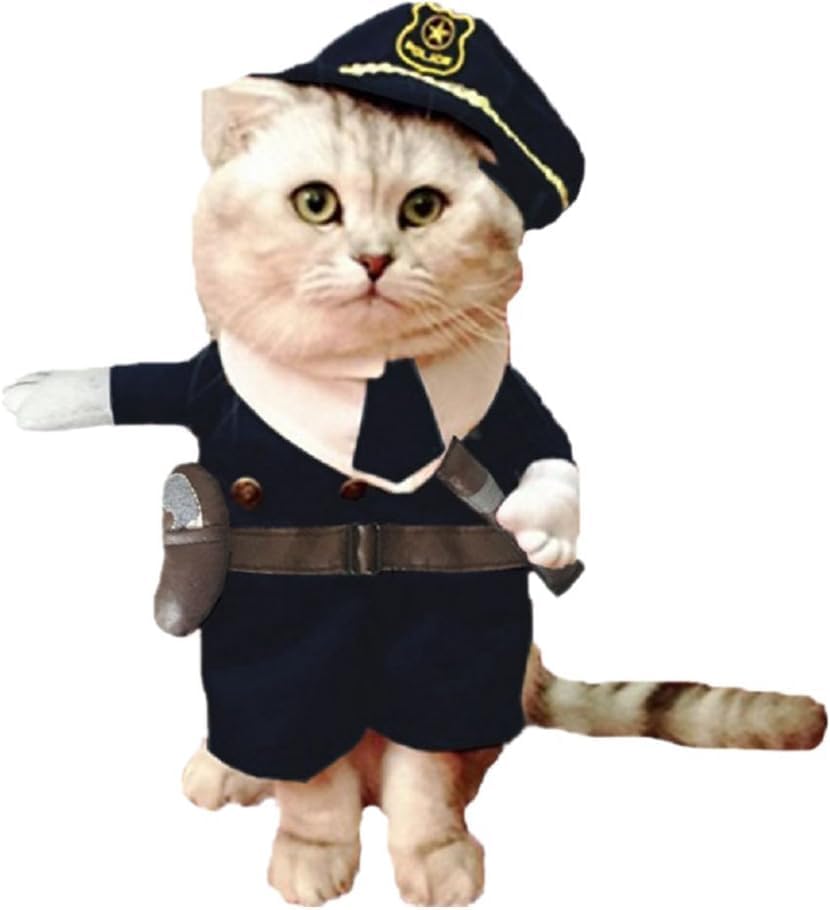 NACOCO Halloween Pet Policeman Costume - Dog and Cat Funny Clothes Outfit Apparel for Small Medium and Large Dogs(Navy Blue, L - Image 6