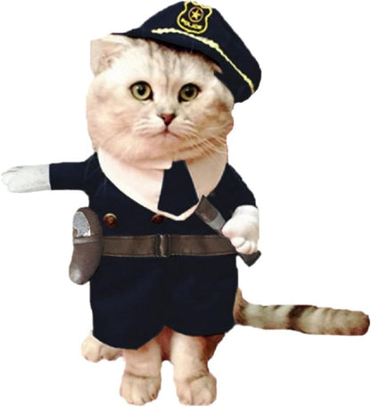 NACOCO Halloween Pet Policeman Costume - Dog and Cat Funny Clothes Outfit Apparel for Small Medium and Large Dogs(Navy Blue, L - Image 6