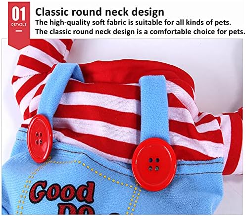 SEIS Pet Deadly Doll Costume and Wig, Halloween Dog Clothes, Cat Apparel, S - Image 2