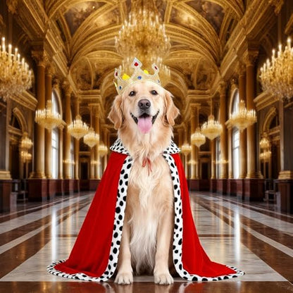 King Dog Costume, Crown & Cape Set, Prince Dog Costume for Large Dogs - Image 7