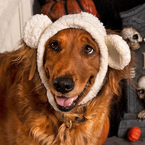 Furhaven Large to XL Dog Hat, Washable & Cozy - Sherpa Flex-Fit Polar Bear Dog Hat Costume - Cream, Large to Extra Large - Image 2