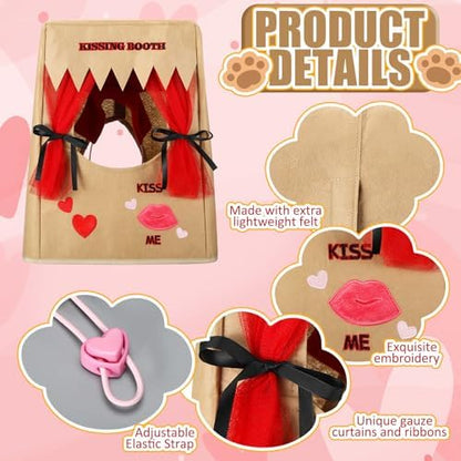 Halloween Dog Kissing Booth Costume Headpiece for Pets, Brown, L/XL - Image 3