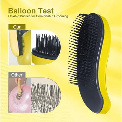 Small Dog Brush, Skin-friendly Soft Bristles (Yellow) - Image 3
