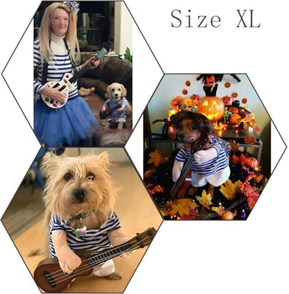 NACOCO Pet Guitar Costume Dog Costumes Cat Halloween Christmas Cosplay Party Funny Outfit Clothes (XL) - Image 6
