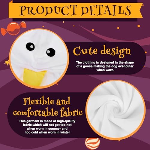 Huhumy Dog Goose Costume Hoodie Halloween Outfit for Medium Dogs, X-Large - Image 5