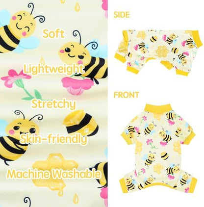 XPUDAC 4 Pack Dog Pajamas Soft Puppy Clothes Onesie for Small Dogs, S - Image 7