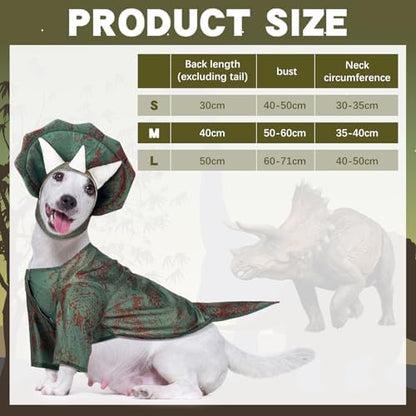 Huhumy Triceratops Dog Costume Halloween Dino Dog Costume Cosplay, Small - Image 2