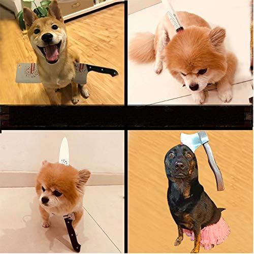 SEIS Halloween Funny Pet Headband Dog Hat Horrible Costume Toys Props Horror Decorations (Kitchen Knife) - Image 4