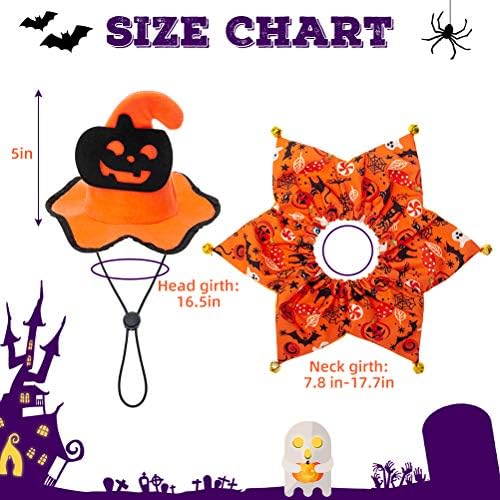 EXPAWLORER Dog Halloween Costumes,Dog Collar and Wizard's Pumpkin Hat Set - Image 2