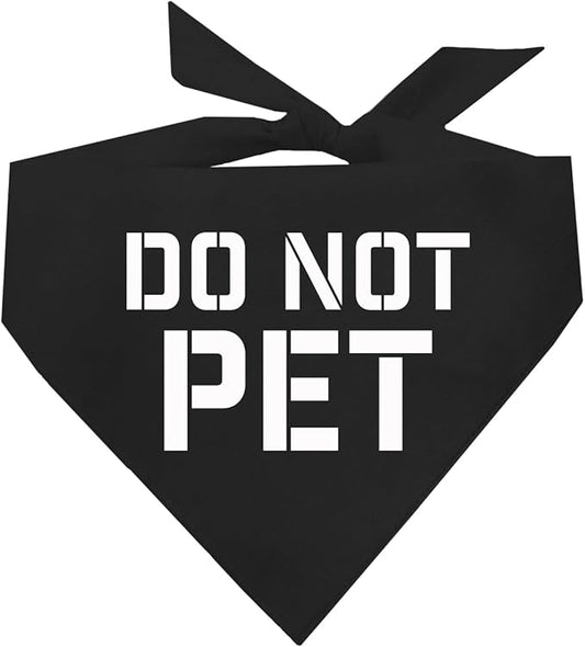 Do Not Pet Dog Bandana (Black, XS 157)
