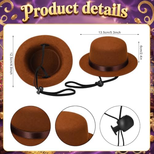 Reginary 3 Pcs Halloween Pet Costume Dog Brown Top Hat Glasses Bow Tie Set - Image 3