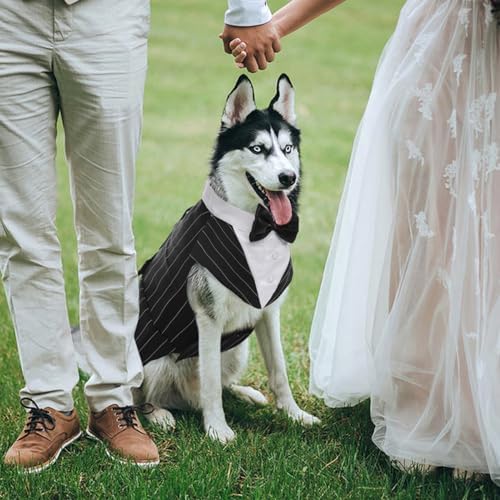 Kuoser Dog Tuxedo, Dog Suit and Bandana Set, Dogs Costume with D-Ring - Image 4