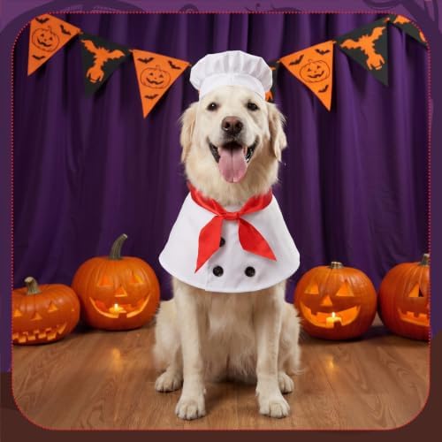 Halloween Dog Costumes, Dog Chef Costume, Pet Chef Outfit, L - Image 6