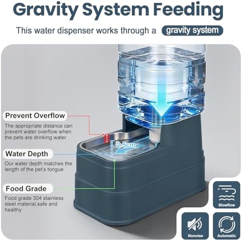 Auto Dog Water Dispenser with Stainless Steel Bowl Feeder for Pets
