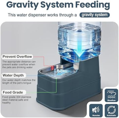 Auto Dog Water Dispenser with Stainless Steel Bowl Feeder for Pets