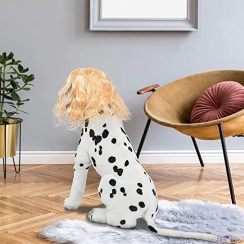 Funny Dog Cat Cosplay Wig for Halloween, Christmas, Parties, Festivals - Pet Wigs for Small, Medium and Large Dogs (Long Blonde Curly Hair) - Image 3