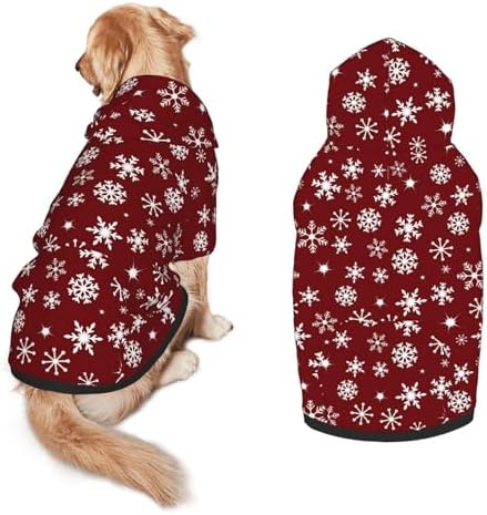 Christmas Costume for Dogs Snowflakes Hoodie Winter Christmas Cosplay Clothes Sweaters Outfits Pullover Pets' Sweatshirt Hoodies with Pocket for Medium Large Dogs-M by PAUSEBOLL