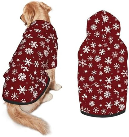 Christmas Costume for Dogs Snowflakes Hoodie Winter Christmas Cosplay Clothes Sweaters Outfits Pullover Pets' Sweatshirt Hoodies with Pocket for Medium Large Dogs-M by PAUSEBOLL