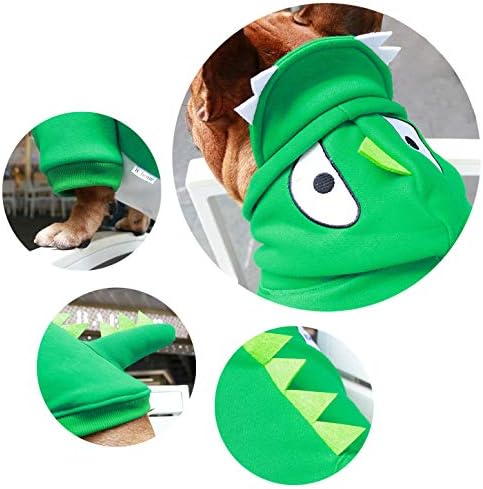 iChoue French Bulldog Halloween Dinosaur Costume Clothes Hoodies Dino, M - Image 4