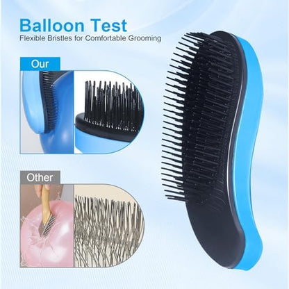 Small Dog Brush, Skin-friendly Soft Bristles (Blue) - Image 3
