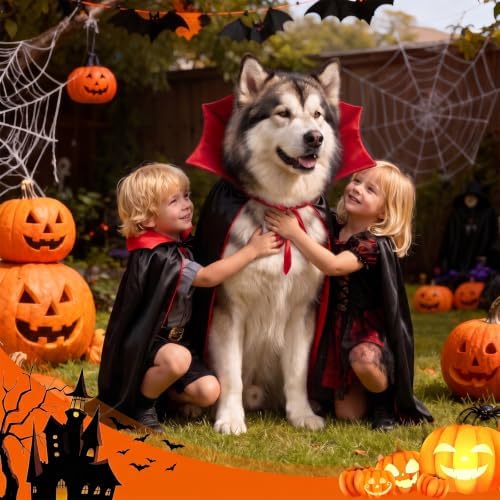 OLANRUN Dog Halloween Costumes, Dog Vampire Devil Cape Costume, Funny Pet Vampire Cloak Cosplay Party Dress-Up, Halloween Costumes for XL Dogs (X-Large) - Image 6