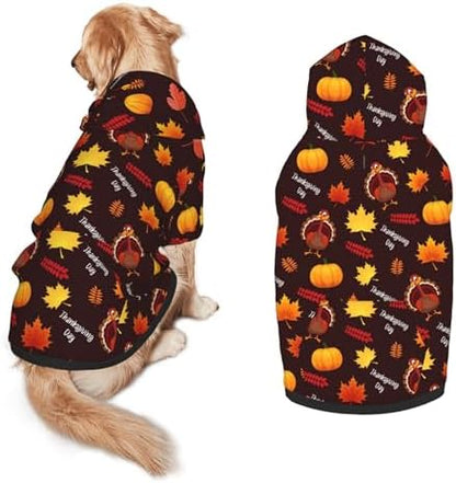 Fall Dog Costume Maple Thanksgiving Cosplay Clothes Sweaters Outfits Pullover Pets' Sweatshirt Hoodies with Pocket for Medium Large Dogs-XXL by PAUSEBOLL