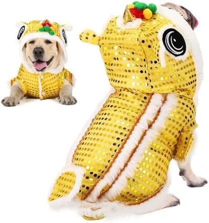 LEIFIDE Chinese New Year Dog Costume, Lunar Dog Outfit, 2X-Large, Gold by LEIFIDE