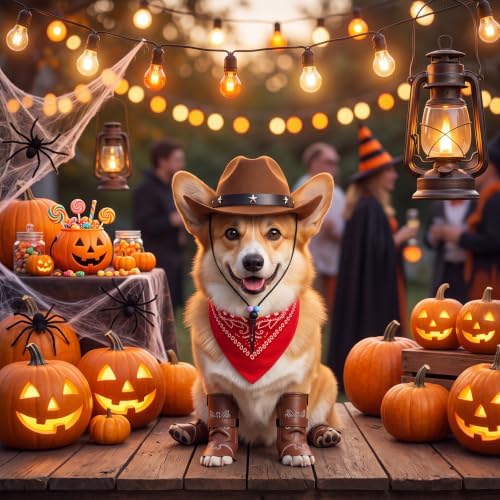 Huhumy 6 Pcs Dog Cowboy Costume Set for Large Dogs - Image 4