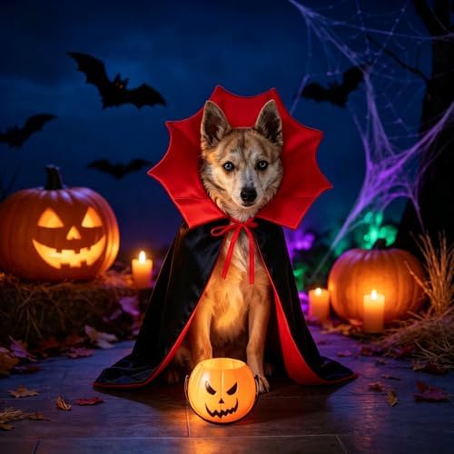 Dog Halloween Costumes, Dog Vampire Cape for Small Medium Dogs - Image 5
