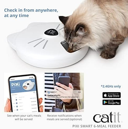 Catit PIXI Smart 6-Meal Feeder, White