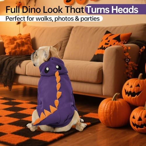 QBLEEV Dog Dinosaur Costume, Dog Halloween Costume with Hoodie - Image 5