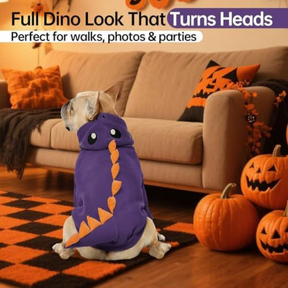 QBLEEV Dog Dinosaur Costume, Dog Halloween Costume with Hoodie - Image 5