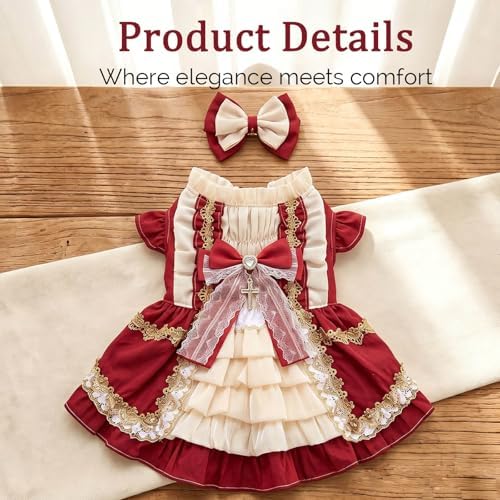 Dog Dress for Small Dogs, Vintage Dog Princess Dress with Layered Ruffle Skirt, Photo Party Outfit for Birthday, Wedding, Party, Photoshoot (XL) - Image 7